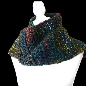 Handmade Knit Scarf Chunky Darkest Grey